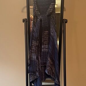 Elegant Blue and Black Women's Bohemian Long Skirt
